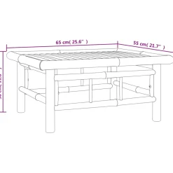 vidaXL 4-delige Loungeset met kussens bamboe donkergrijs