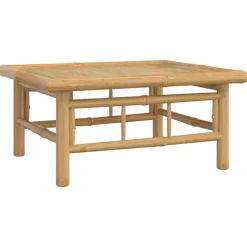vidaXL 4-delige Loungeset met kussens bamboe donkergrijs