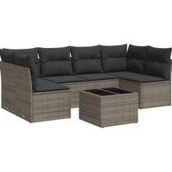 vidaXL 4-delige Loungeset met kussens massief acaciahout bruin