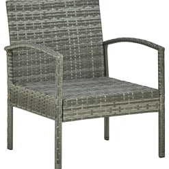 vidaXL 4-delige Loungeset met kussens poly rattan grijs