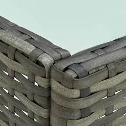 vidaXL 4-delige Loungeset met kussens poly rattan grijs