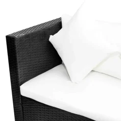 vidaXL 4-delige Loungeset met kussens poly rattan grijs