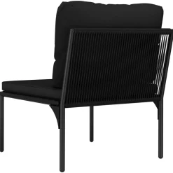 vidaXL 6-delige Loungeset met kussens poly rattan grijs