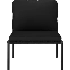 vidaXL 3-delige Loungeset met kussens PVC zwart