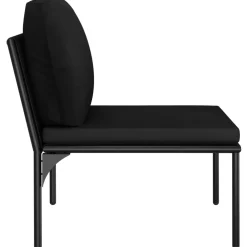 vidaXL 3-delige Loungeset met kussens PVC zwart