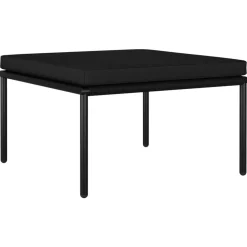 vidaXL 3-delige Loungeset met kussens PVC zwart