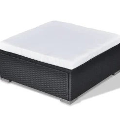 vidaXL 5-delige Loungeset met kussens poly rattan zwart