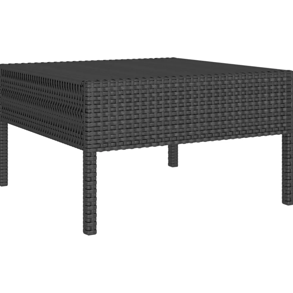 vidaXL 3-delige Loungeset met kussens poly rattan zwart