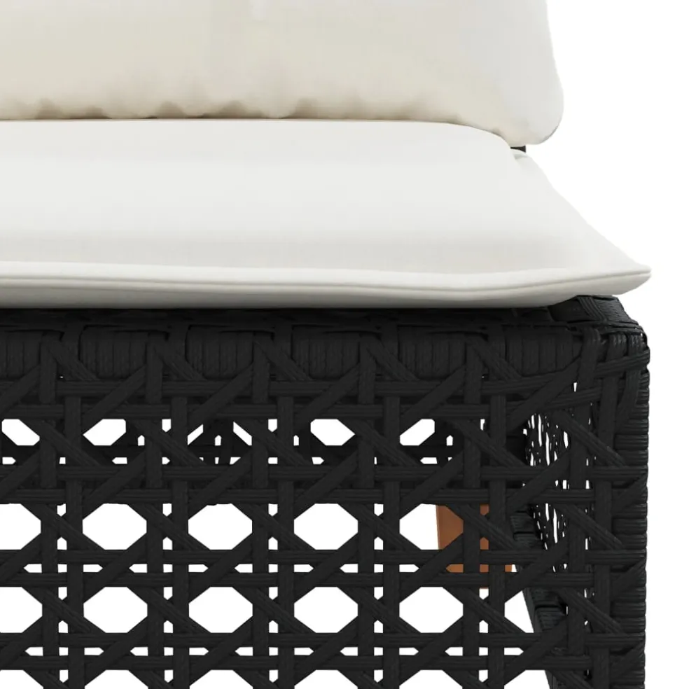 vidaXL 6-delige Loungeset met kussens poly rattan zwart