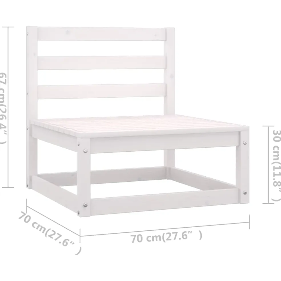 vidaXL 8-delige Loungeset met kussens massief grenenhout