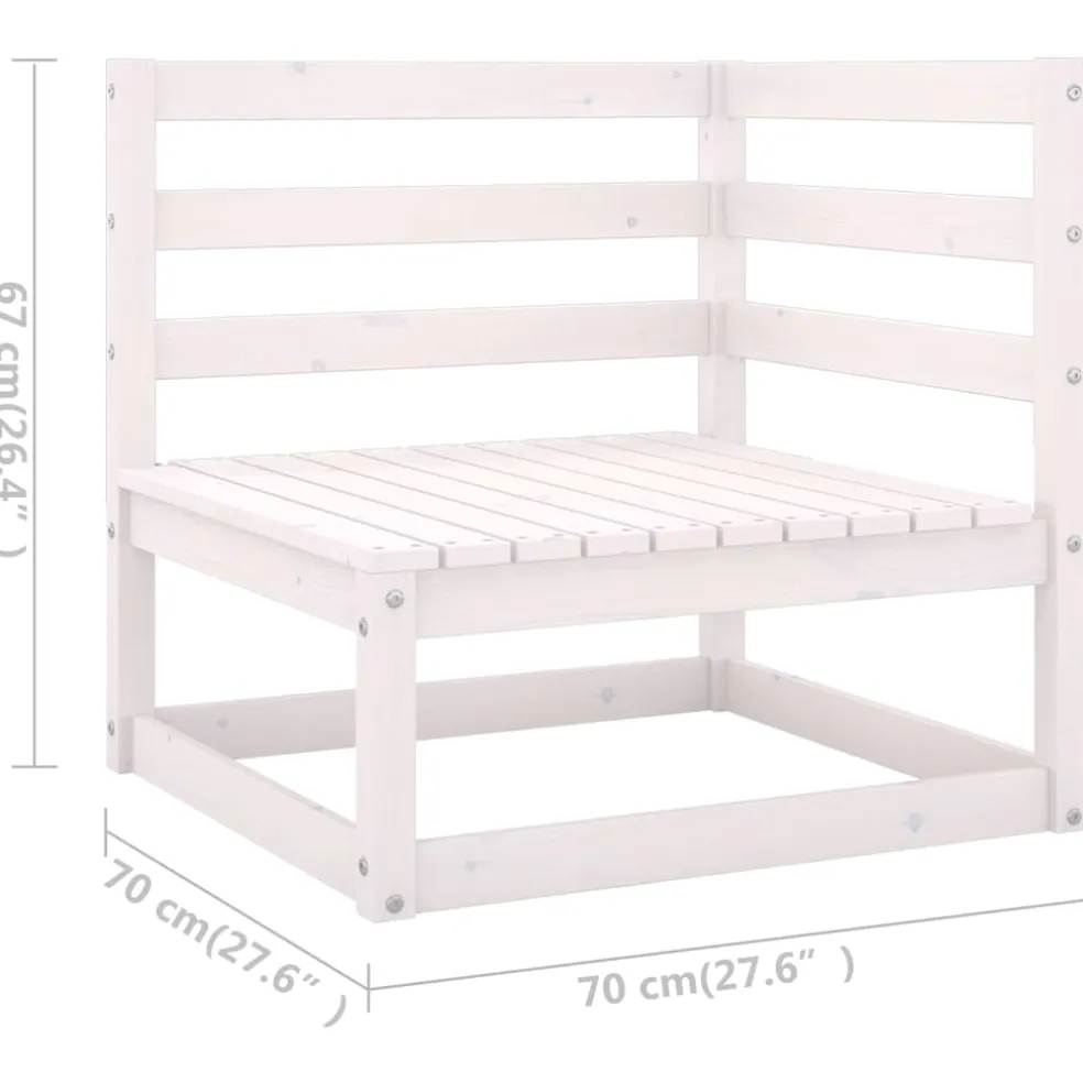 vidaXL 8-delige Loungeset met kussens massief grenenhout