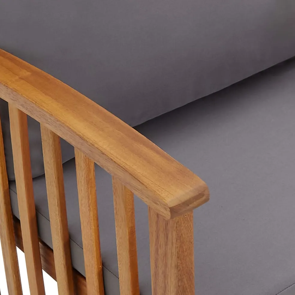 vidaXL 3-delige Loungeset met kussens massief acaciahout