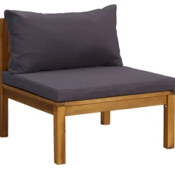 vidaXL 3-delige Loungeset met kussens massief acaciahout