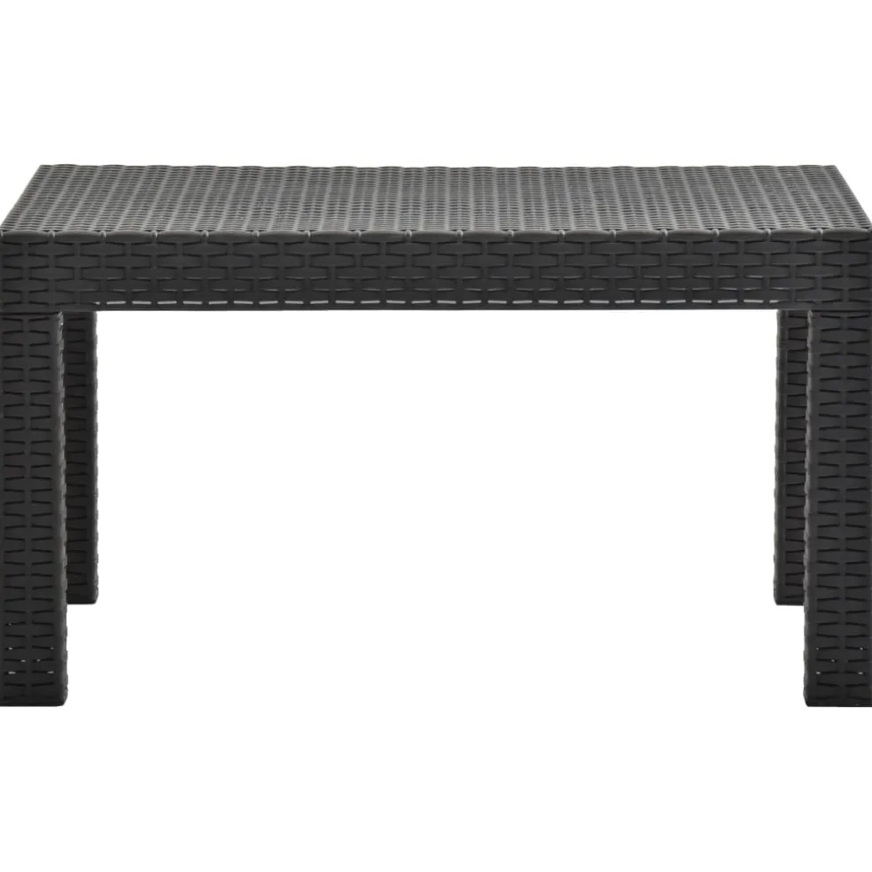 vidaXL 2-delige Loungeset met kussens PP rattan antracietkleurig