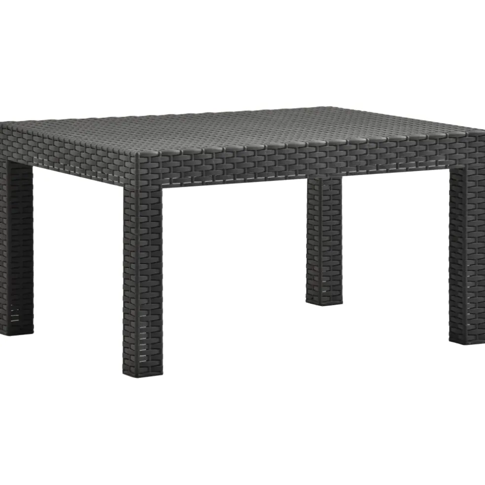 vidaXL 2-delige Loungeset met kussens PP rattan antracietkleurig