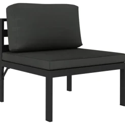 vidaXL 7-delige Loungeset met kussens aluminium antracietkleurig