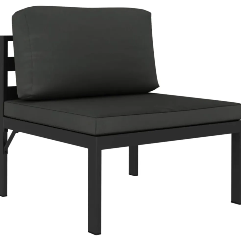 vidaXL 7-delige Loungeset met kussens aluminium antracietkleurig