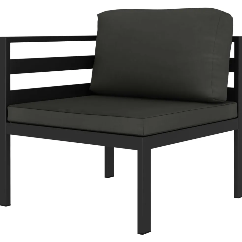 vidaXL 7-delige Loungeset met kussens aluminium antracietkleurig