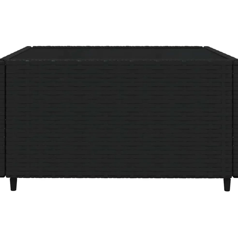 vidaXL 4-delige Loungeset met kussens poly rattan zwart
