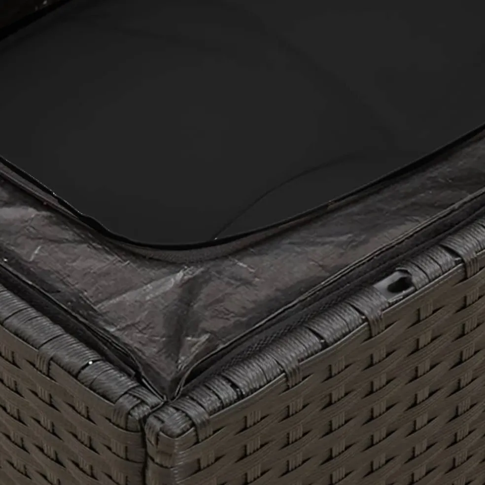 vidaXL 7-delige Loungeset met kussens poly rattan zwart