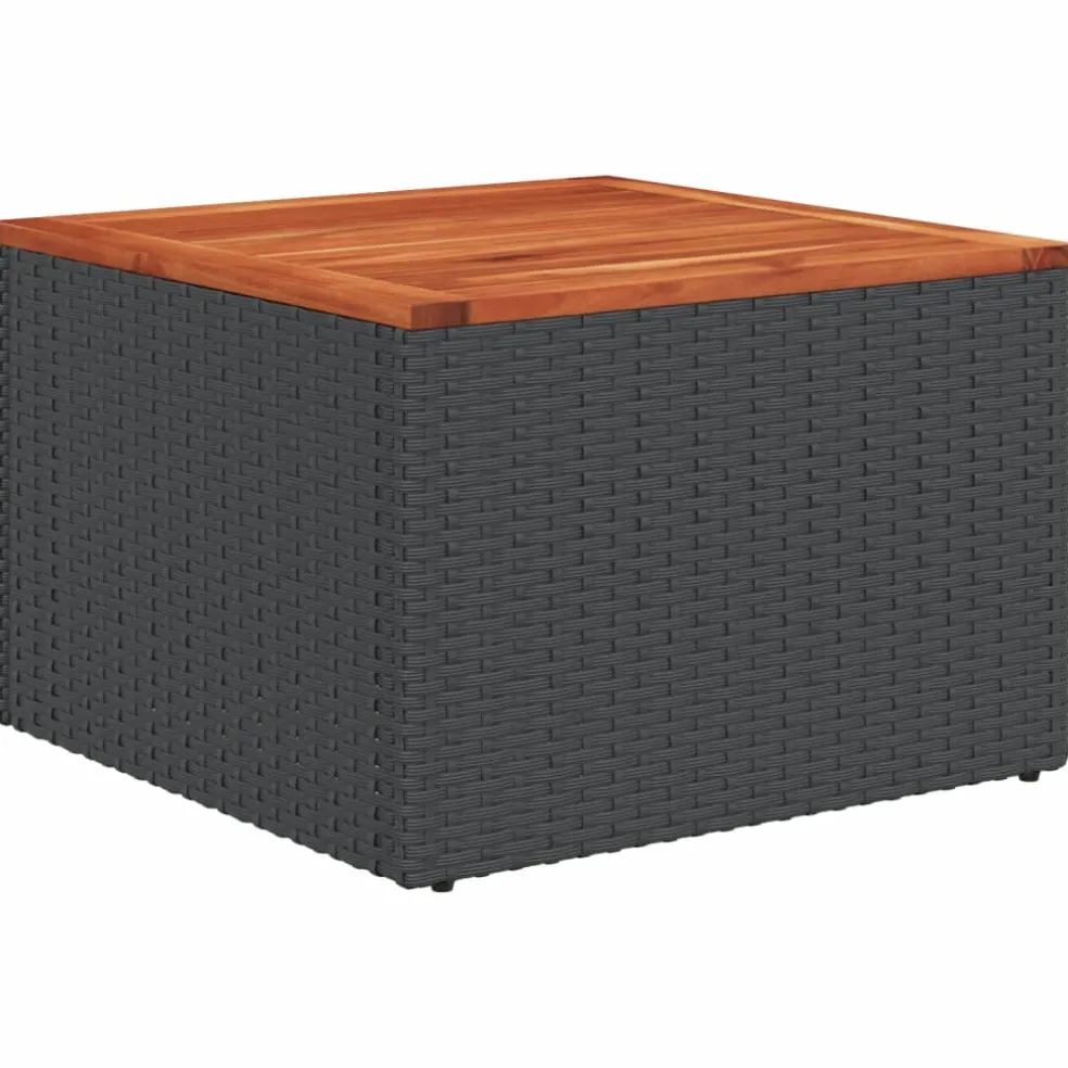vidaXL 7-delige Loungeset met kussens poly rattan zwart