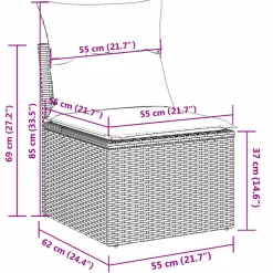 vidaXL 8-delige Loungeset met kussens poly rattan bruin
