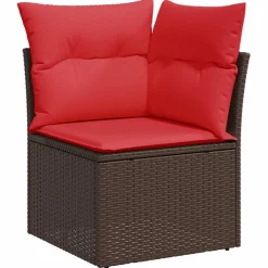 vidaXL 8-delige Loungeset met kussens poly rattan bruin