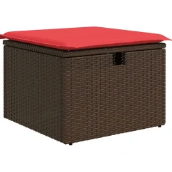 vidaXL 8-delige Loungeset met kussens poly rattan bruin