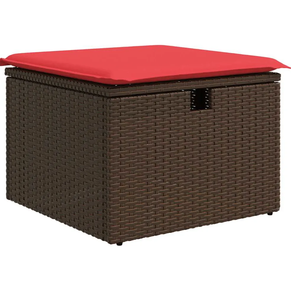 vidaXL 8-delige Loungeset met kussens poly rattan bruin