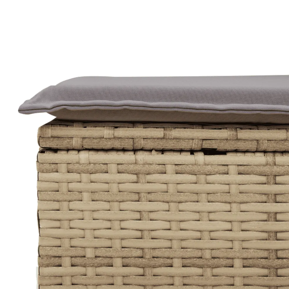 vidaXL 6-delige Loungeset met kussens poly rattan beige