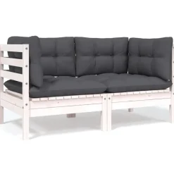 vidaXL 9-delige Loungeset met kussens massief grenenhout