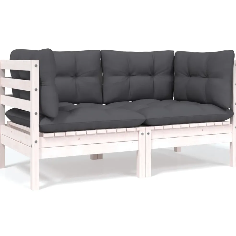 vidaXL 9-delige Loungeset met kussens massief grenenhout