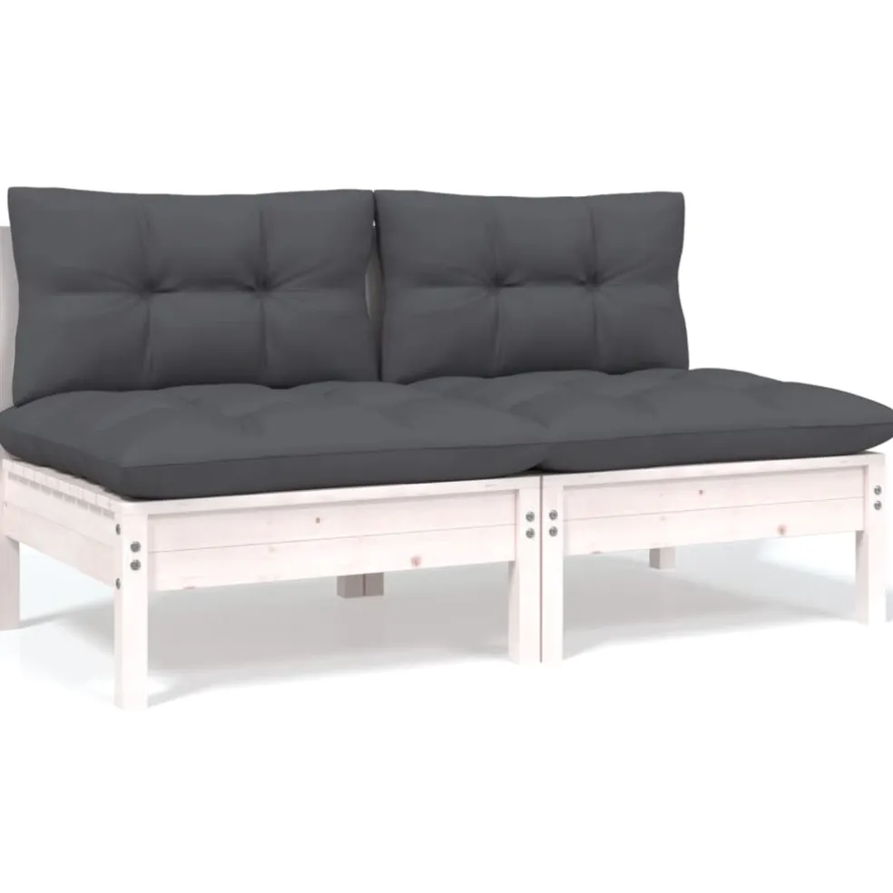 vidaXL 9-delige Loungeset met kussens massief grenenhout