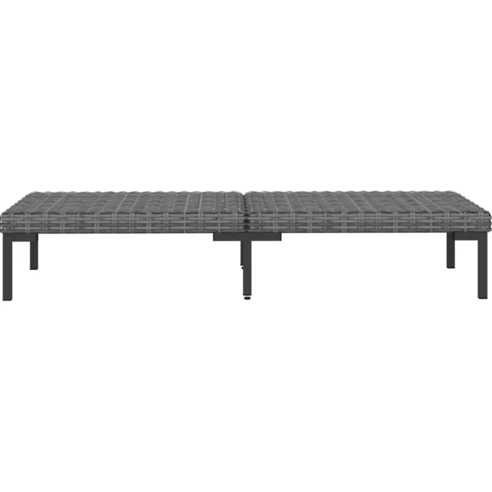 vidaXL 8-delige Loungeset met kussens poly rattan donkergrijs