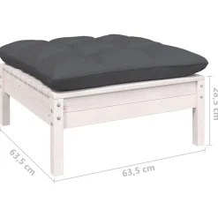 vidaXL 7-delige Loungeset met kussens grenenhout wit