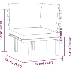 vidaXL 9-delige Loungeset met kussens poly rattan zwart