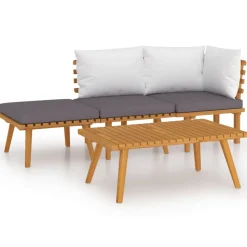 vidaXL 9-delige Loungeset met kussens poly rattan zwart