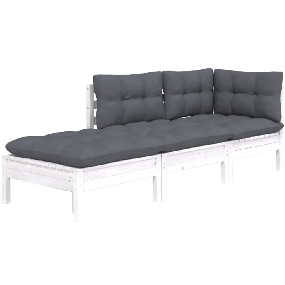 vidaXL 3-delige Loungeset met kussens massief grenenhout