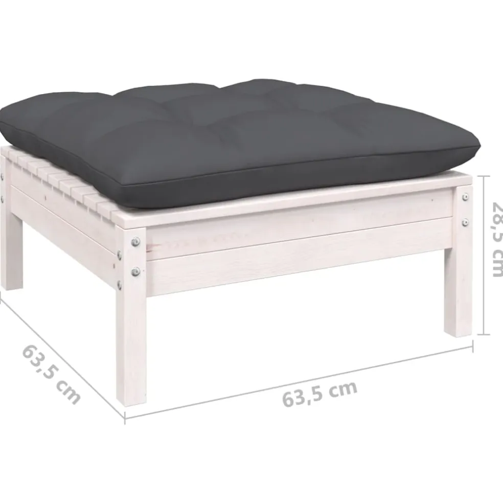 vidaXL 3-delige Loungeset met kussens massief grenenhout