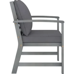 vidaXL 4-delige Loungeset met kussens massief acaciahout