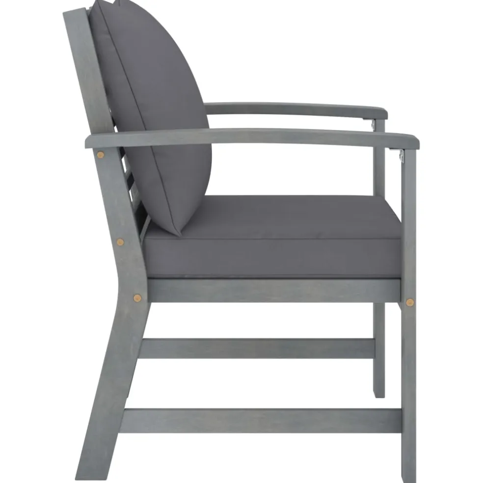 vidaXL 4-delige Loungeset met kussens massief acaciahout