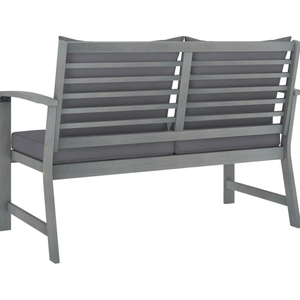 vidaXL 4-delige Loungeset met kussens massief acaciahout