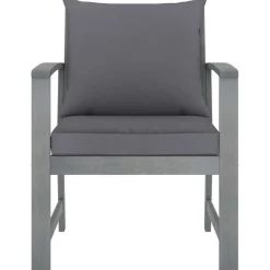 vidaXL 4-delige Loungeset met kussens massief acaciahout