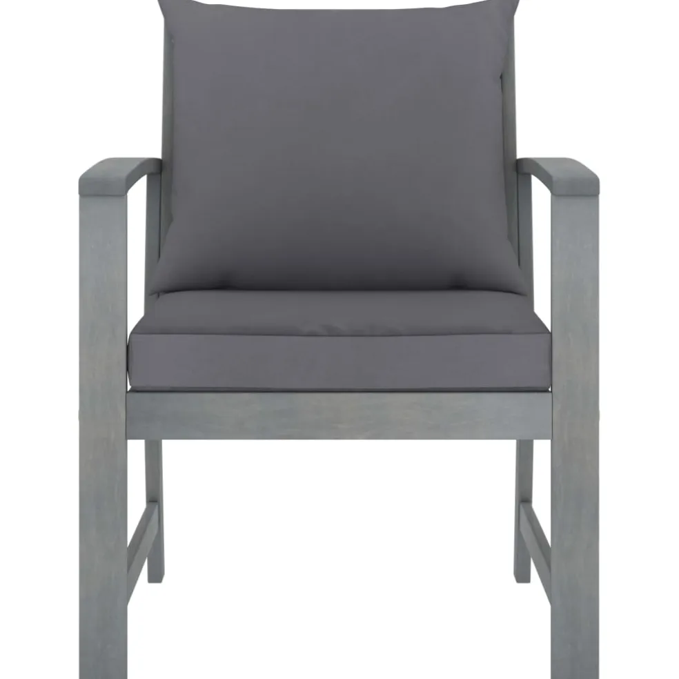 vidaXL 4-delige Loungeset met kussens massief acaciahout