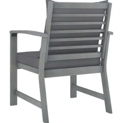 vidaXL 4-delige Loungeset met kussens massief acaciahout