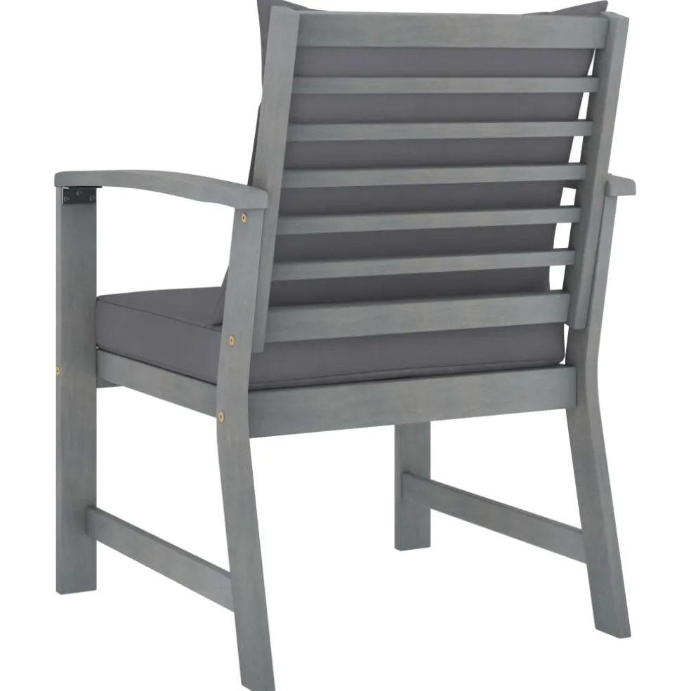 vidaXL 4-delige Loungeset met kussens massief acaciahout