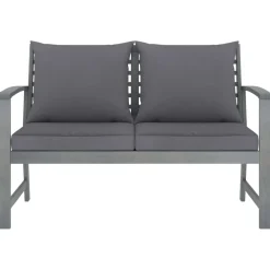 vidaXL 4-delige Loungeset met kussens massief acaciahout