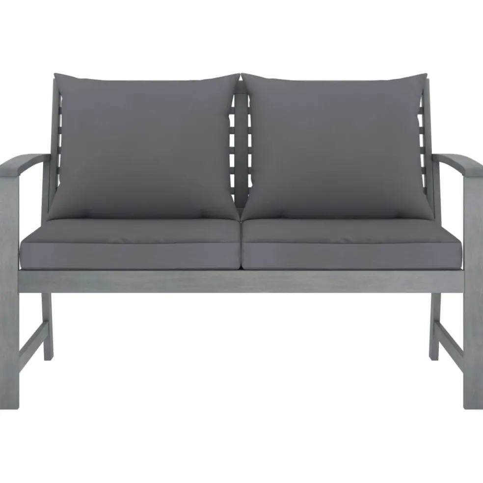 vidaXL 4-delige Loungeset met kussens massief acaciahout