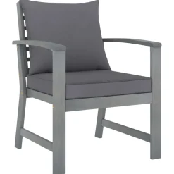 vidaXL 4-delige Loungeset met kussens massief acaciahout