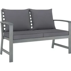 vidaXL 4-delige Loungeset met kussens massief acaciahout